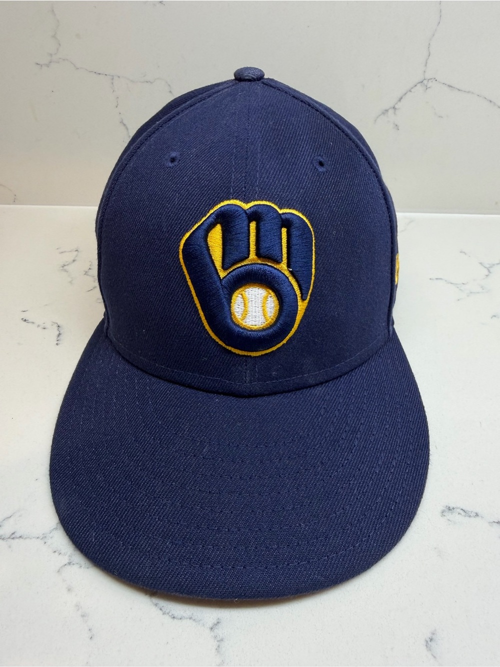 Milwaukee Brewers Vintage Navy and Yellow Cap with Embroidered Glove Logo
